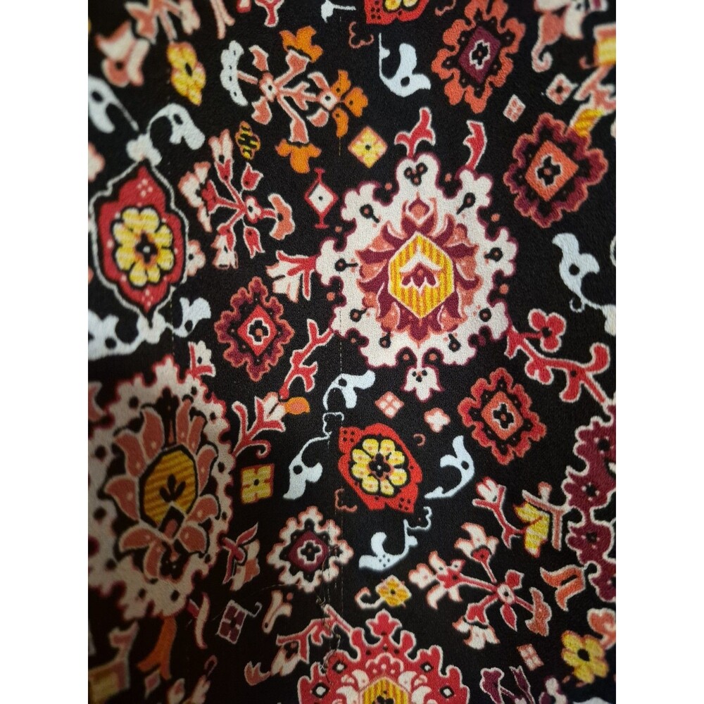 Women's Loft Plus Size 24 Black Floral Long Sleeve Blouse Polyester K0324 - Picture 3 of 9